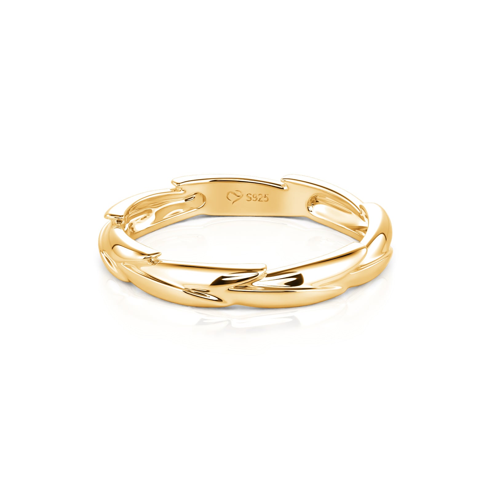 Jeulia Gold Twist Plain Wheat Wedding Band for Men