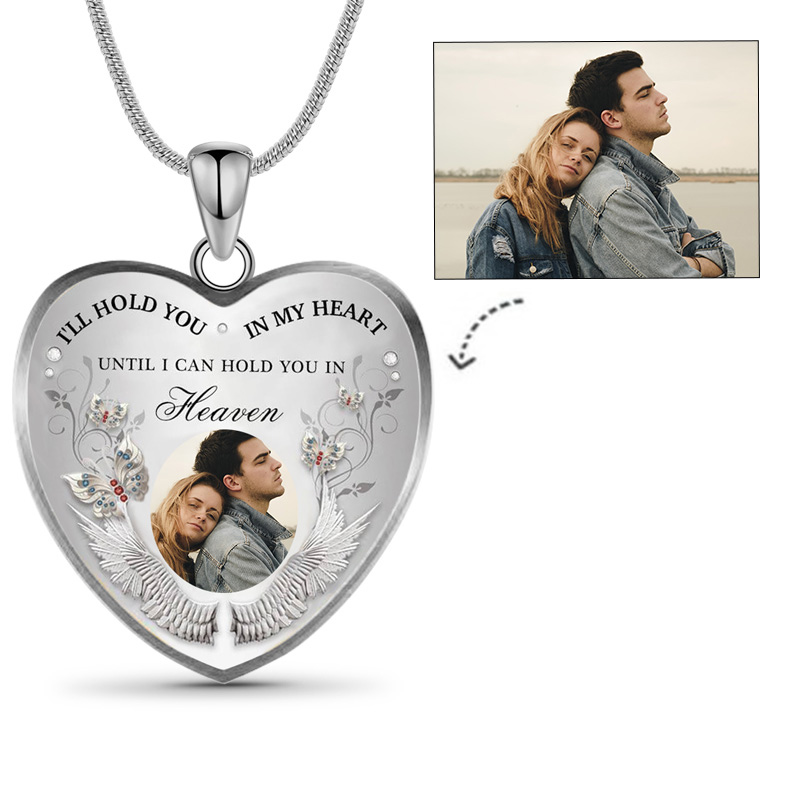 I'll Hold You In My Heart Custom Photo Memorial Necklace