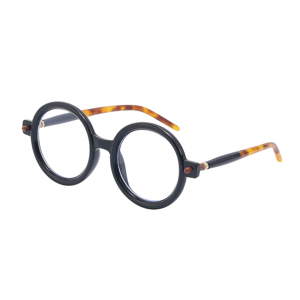 Ice Cream Round Black Tortoise Glasses