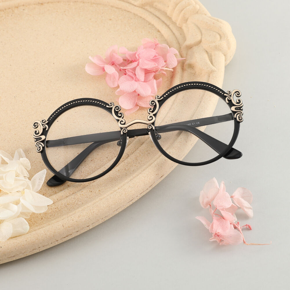 Juliana Round Black Glasses