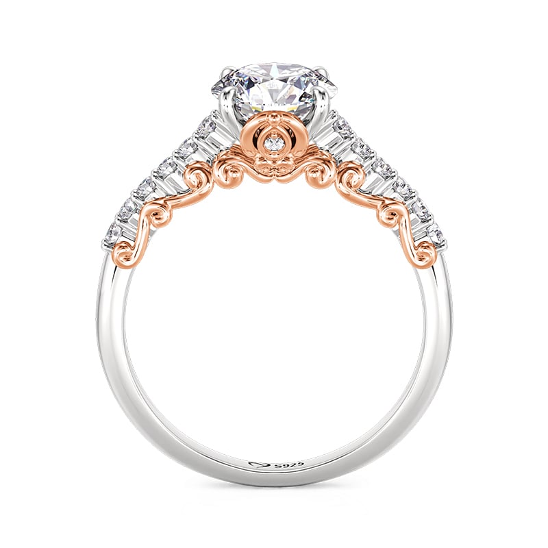 Jeulia Two Tone Pumpkin Pod Engagement Ring