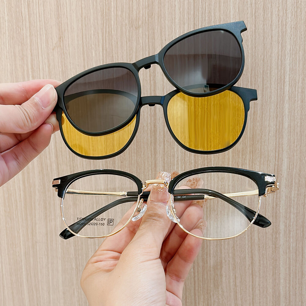 Harla Browline Black Gold Glasses