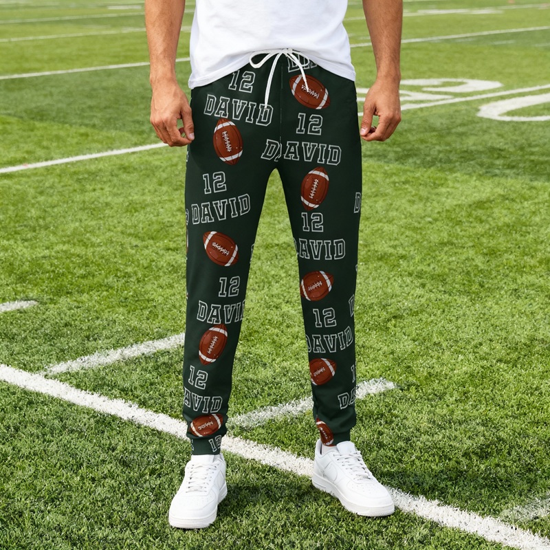 Personalisierte Unisex-Jogginghose mit individuellem Namen und Nummer Rugby-Design Geschenk für Sportliebhaber