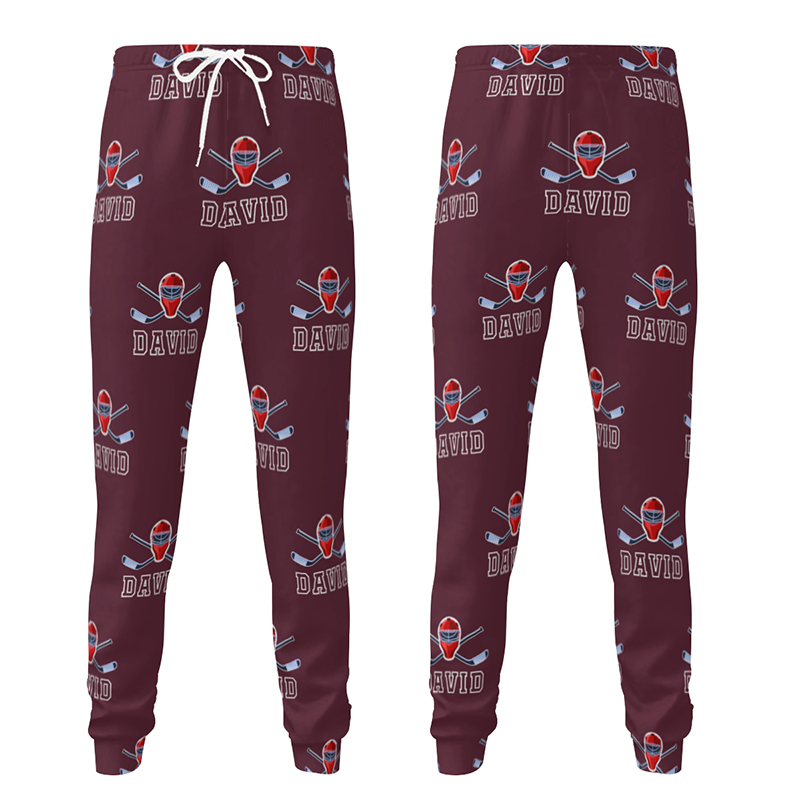 Personalisierte Unisex-Jogginghose mit individuellem Namen und Nummer im Hockey-Design Geschenk für Sportliebhaber