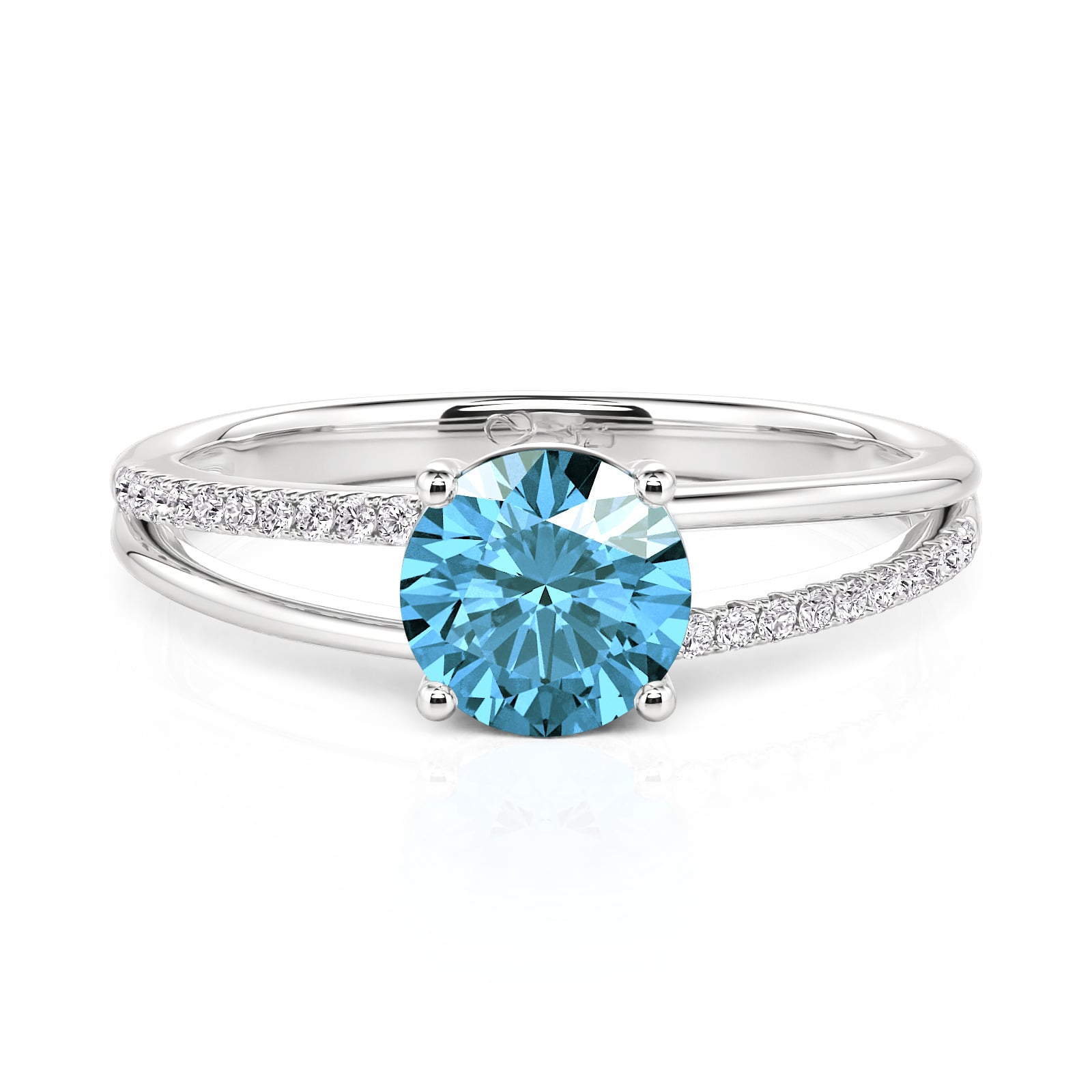 Jeulia Custom Split Shank Round Cut Promise Ring with Birthstone