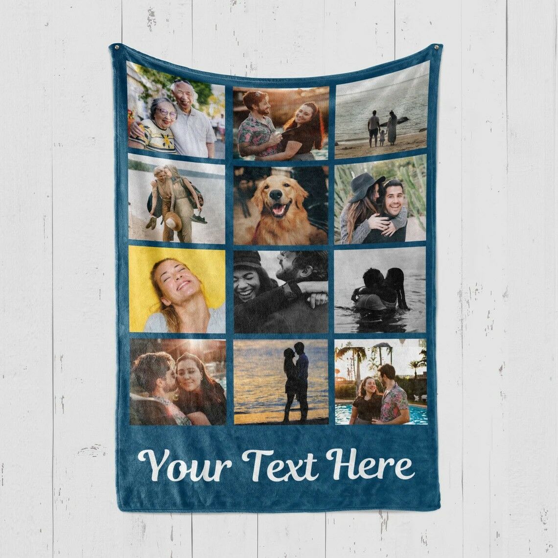 Personalized 12 Photos Collage Throw Blanket Heartwarming Gift