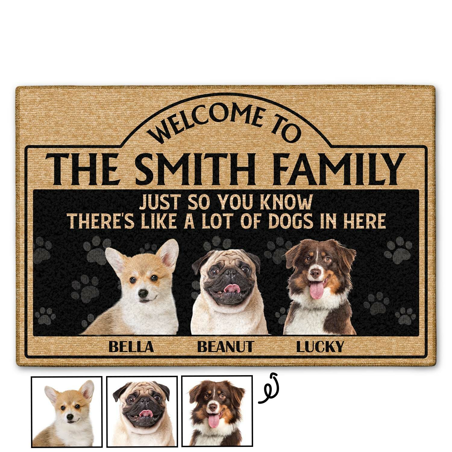 Personalized Floor Mats Customized Pet Photos and Names Simple Home Decor