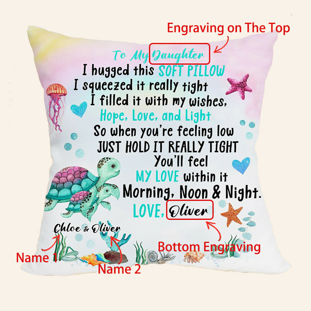 Personalized Pillow with Sea World Pattern as a Gift for Kids