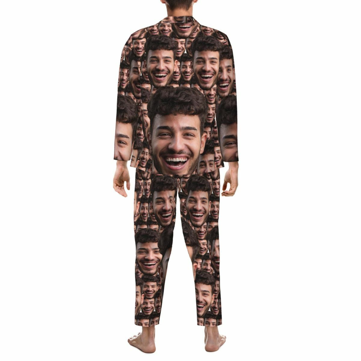 Pigiama personalizzato Foto personalizzata della testa Set completo Disposizione Design Regalo unico e divertente per la persona cara