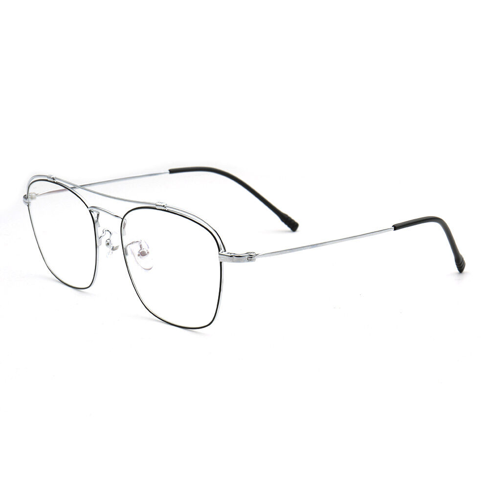Roger Aviator Black Silver Glasses