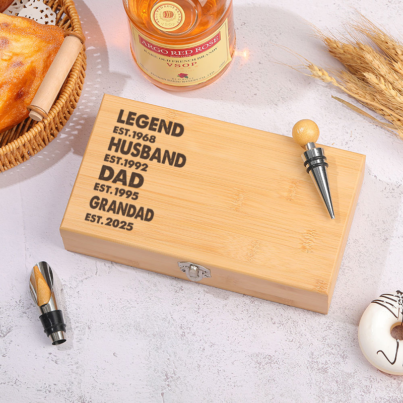 Juego de abrebotellas personalizado: La leyenda, esposo, papá y abuelo. Fechas personalizadas. Regalo único para el padre amante de las bebidas.