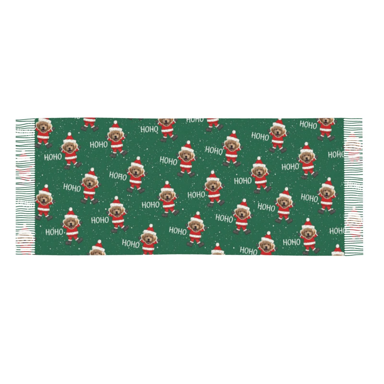 "Christmas Puppy" Custom Scarf with Pet Photo Winter Gift for Pet Owners