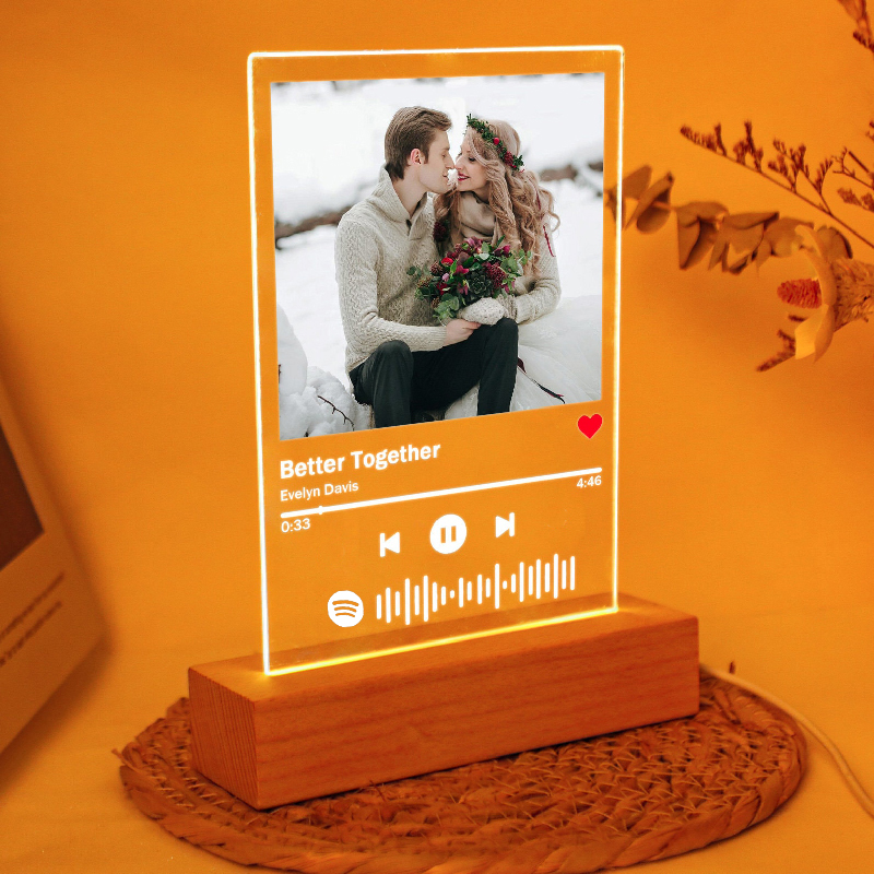 Personalized Spotify Plaque Song And Picture Lamp Precious Gift for Couples