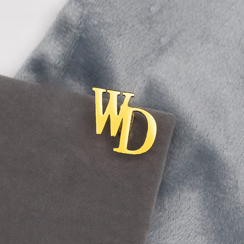 Personalized Custom Cufflink Initial Name Two Letters Design Precious Gift for Him Husband