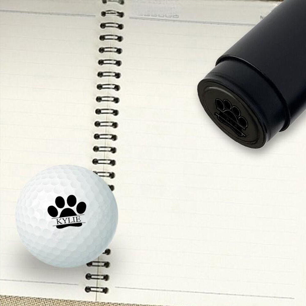 Custom Golf Ball Stamp Paw Print Pet Name Puppy Toy Gift Tags Ink Ball Stamp for Pet Lovers