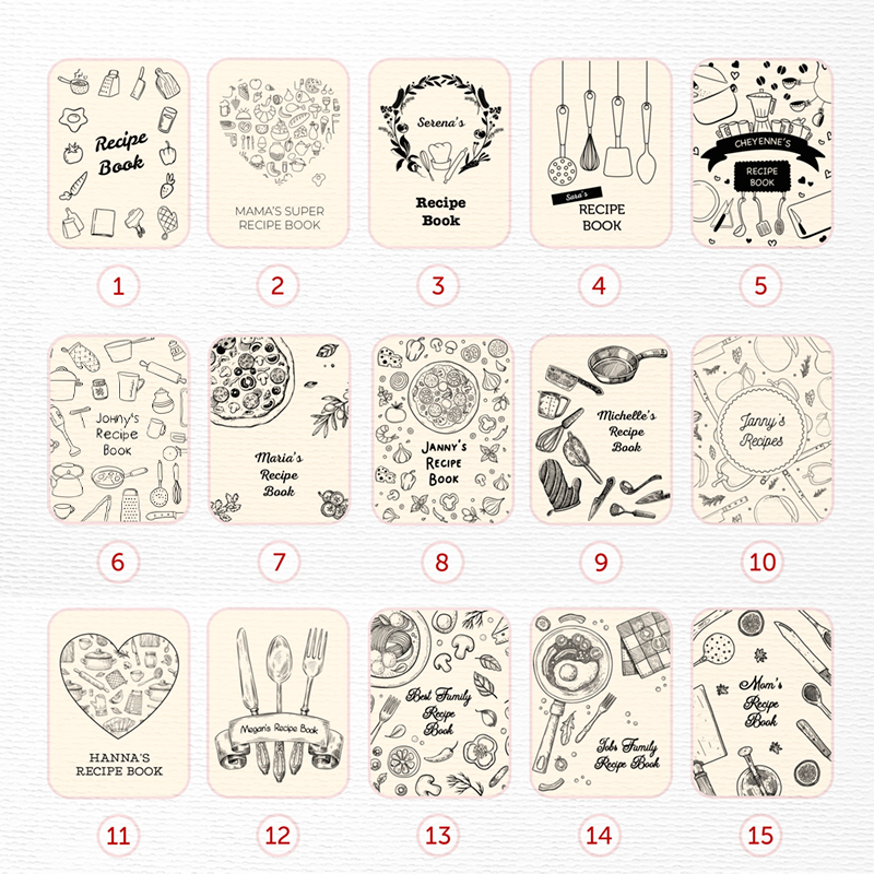 Personalized Recipe Book Custom Varied Kitchen Supplies Cover Gift for Dear Mom