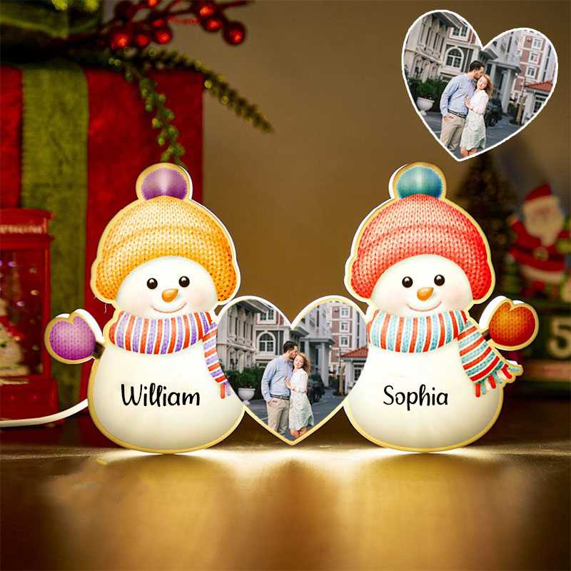 雪だるま 名入れ デスクランプ アクリル カスタマイズ