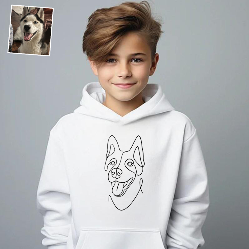 Gepersonaliseerde geborduurde kinderhoodie met eigen familienaam Warm cadeau voor kinderen