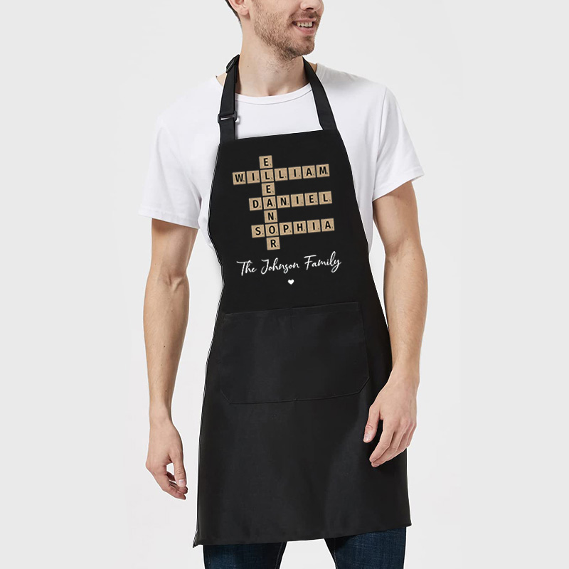 Personalized Name Scrabble Apron Creative Gift for Family