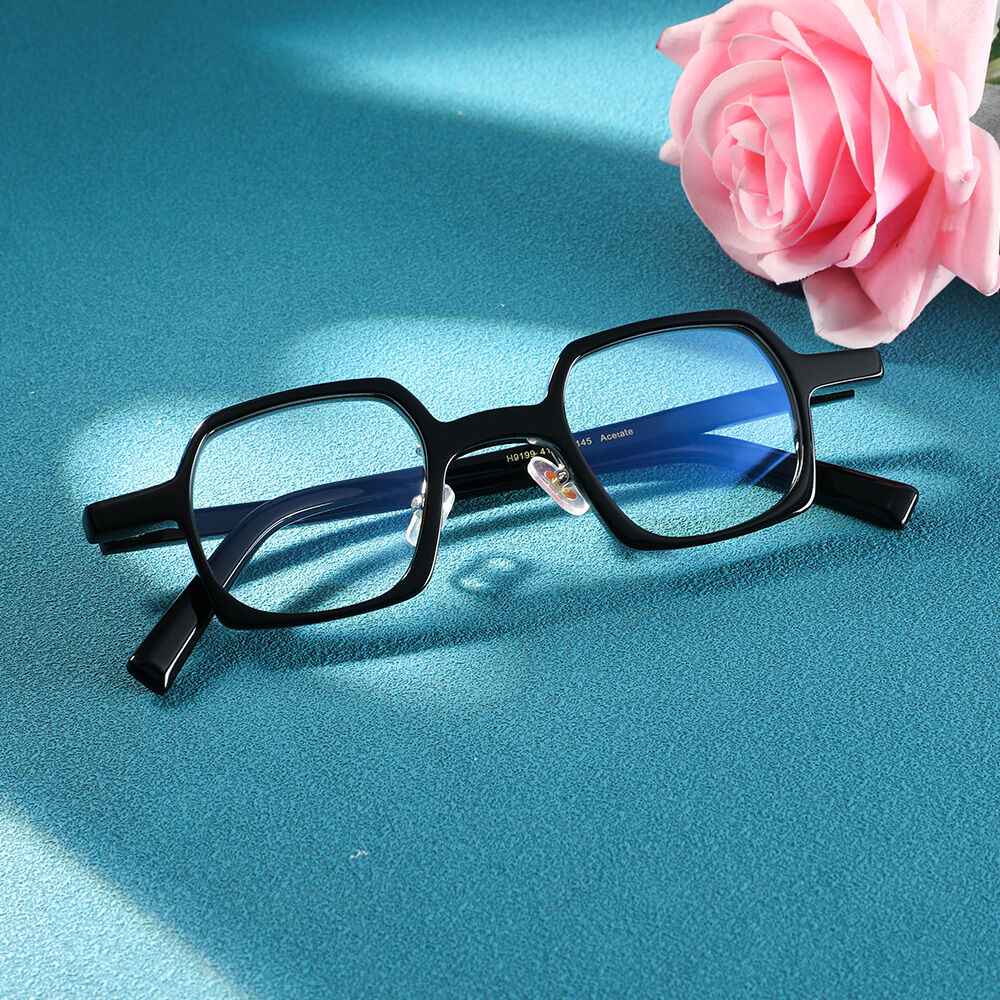 Cecil Square Black Glasses