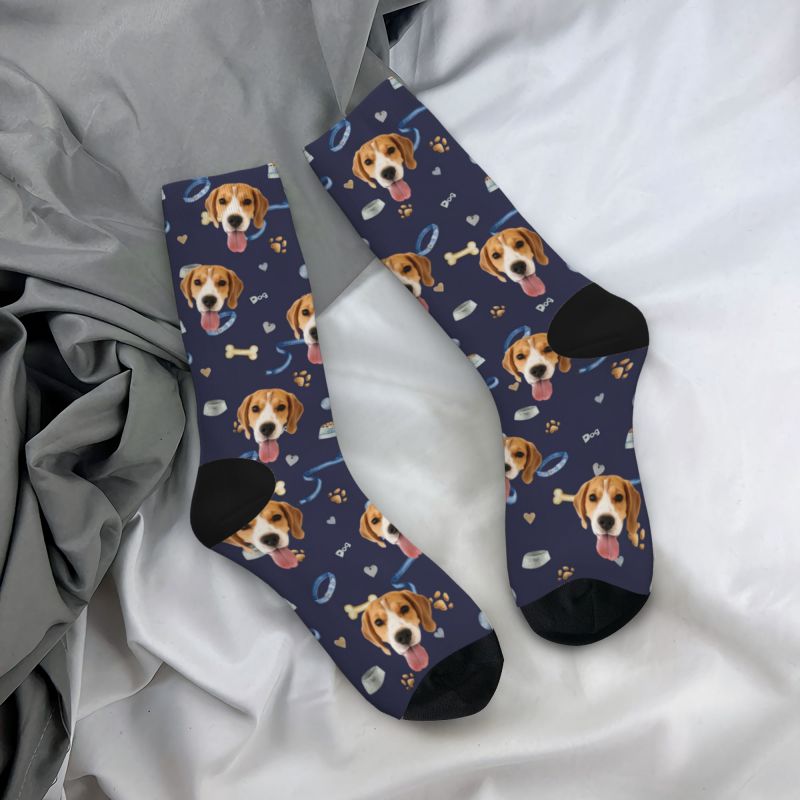 Personalized Face Socks with Pet Dog Photos