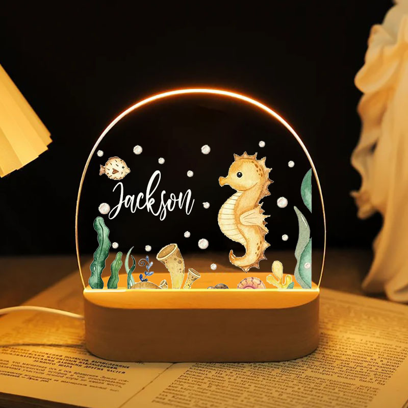 動物 名入れ アクリル テーブルランプ オーダーメイド