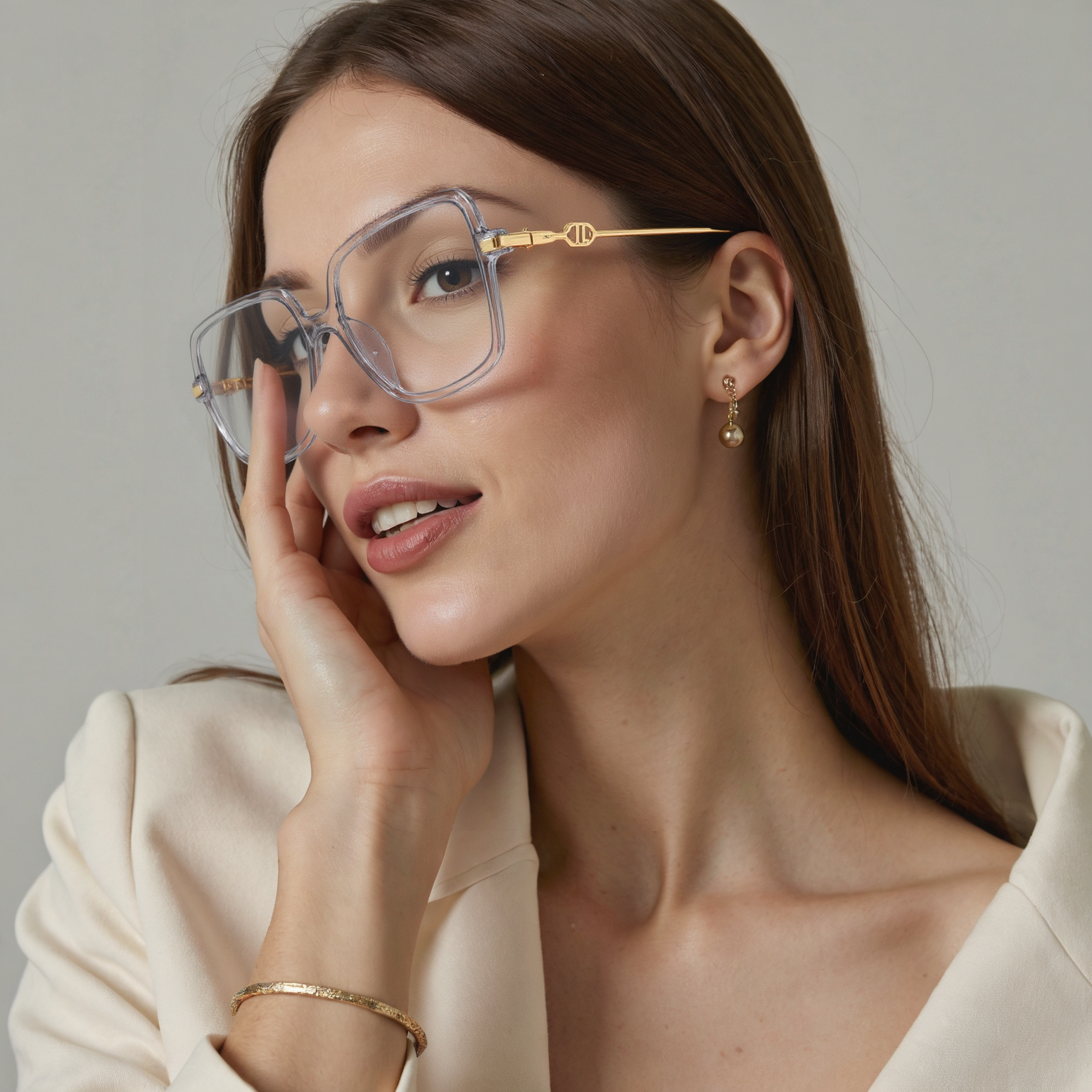 Irving Geometric Gray Glasses
