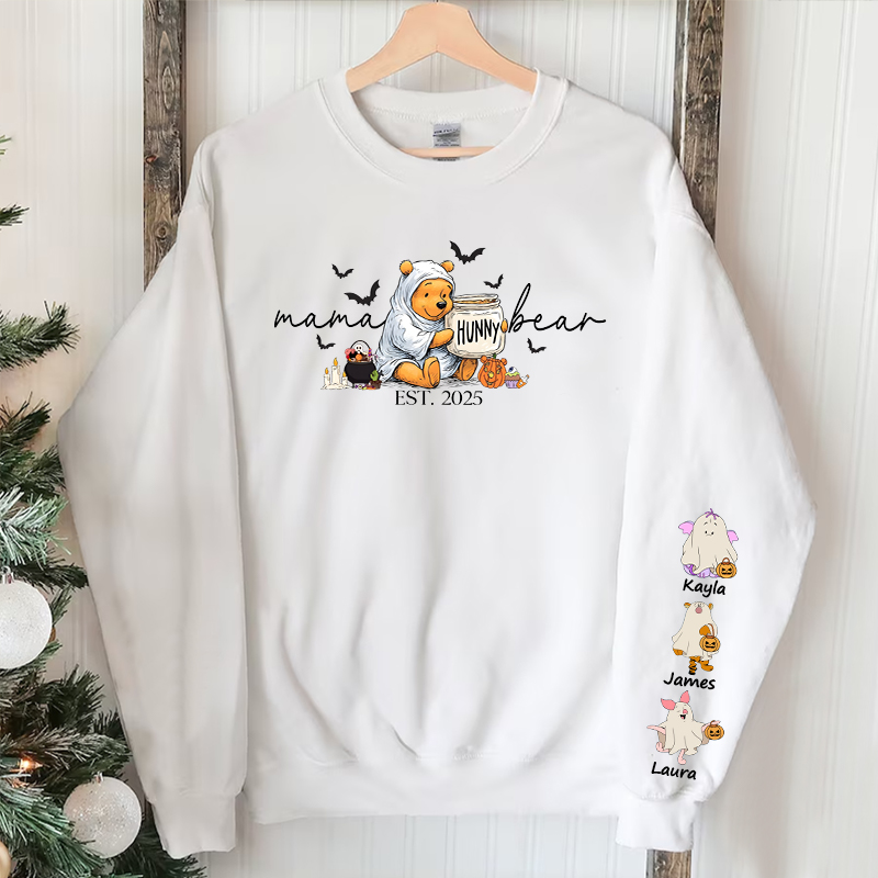 Personalized Sweatshirt Mama Bear with Custom Kids Cute Cartoon Design Funny Halloween Gift for Mom