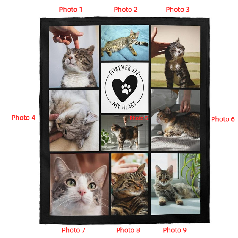犬 猫 ペット 写真入れ ブランケット メモリアル