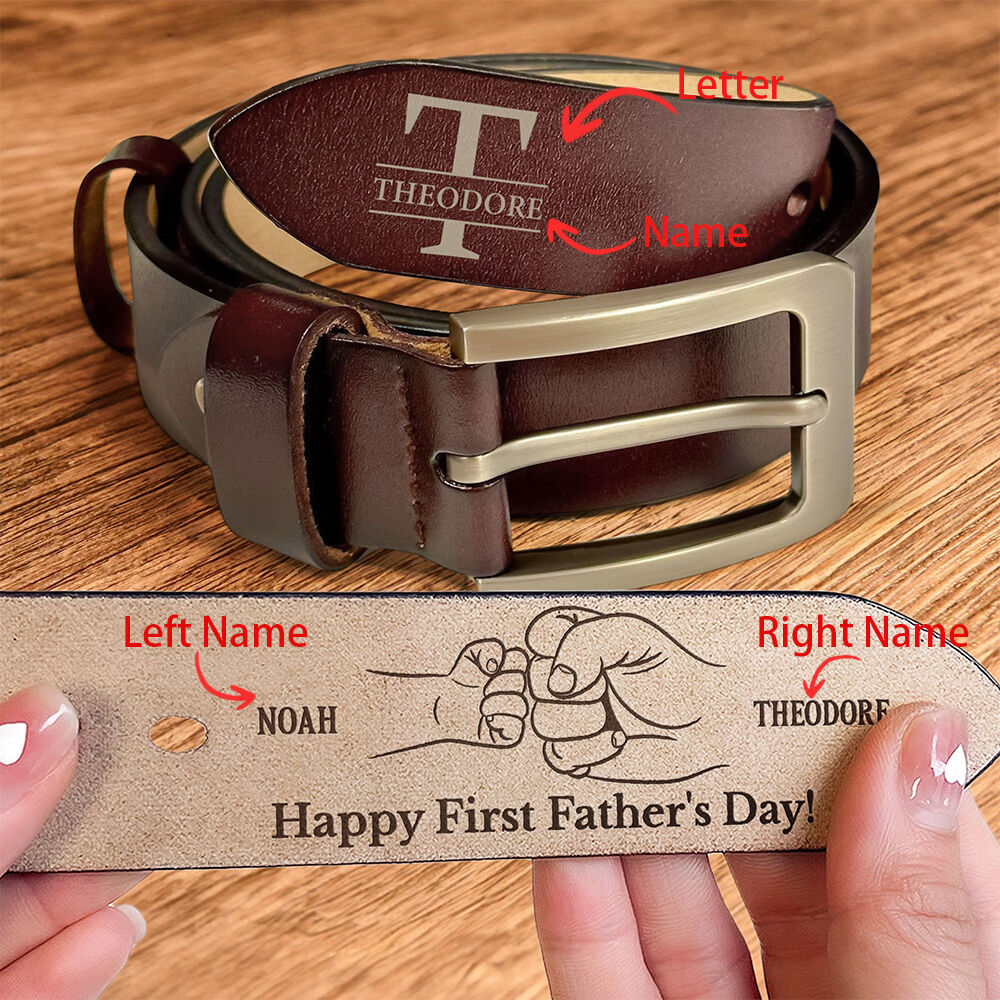 Buona Prima Festa del Papà Cintura in pelle incisa personalizzata Cadeau unico per il nuovo papà
