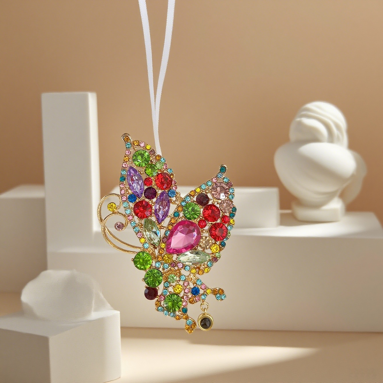 Adornos colgantes con proyección de mariposas personalizados, decoración navideña con foto personalizada