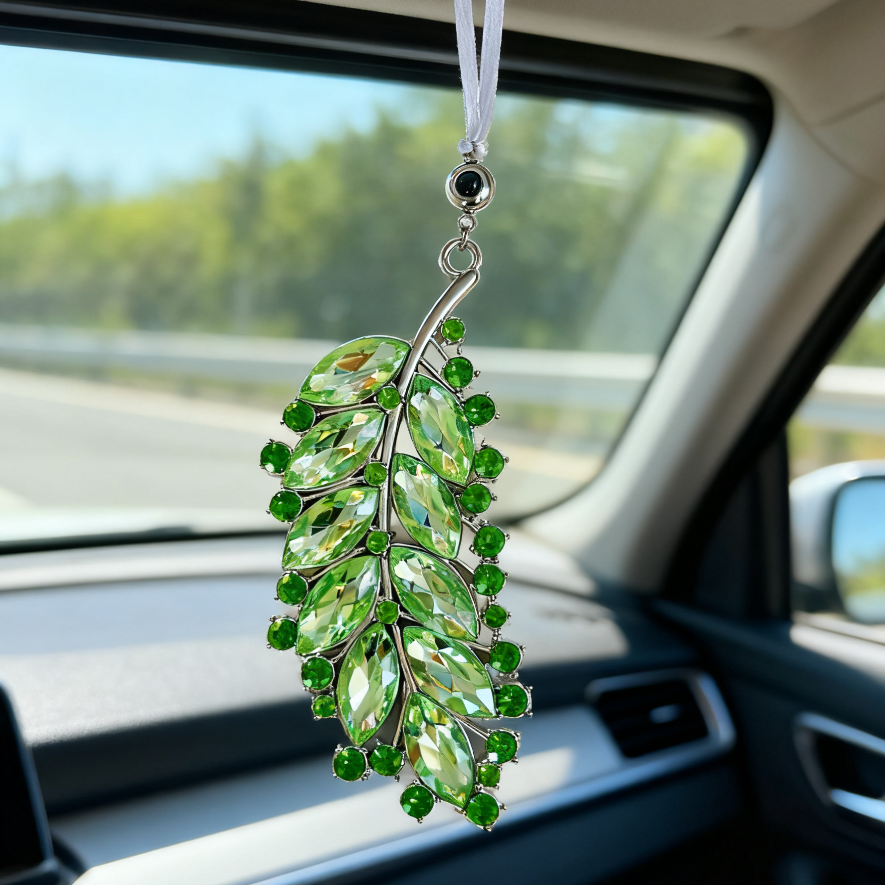 Colgante con imagen de proyección de hojas personalizado con diamantes: un cálido regalo para Navidad.