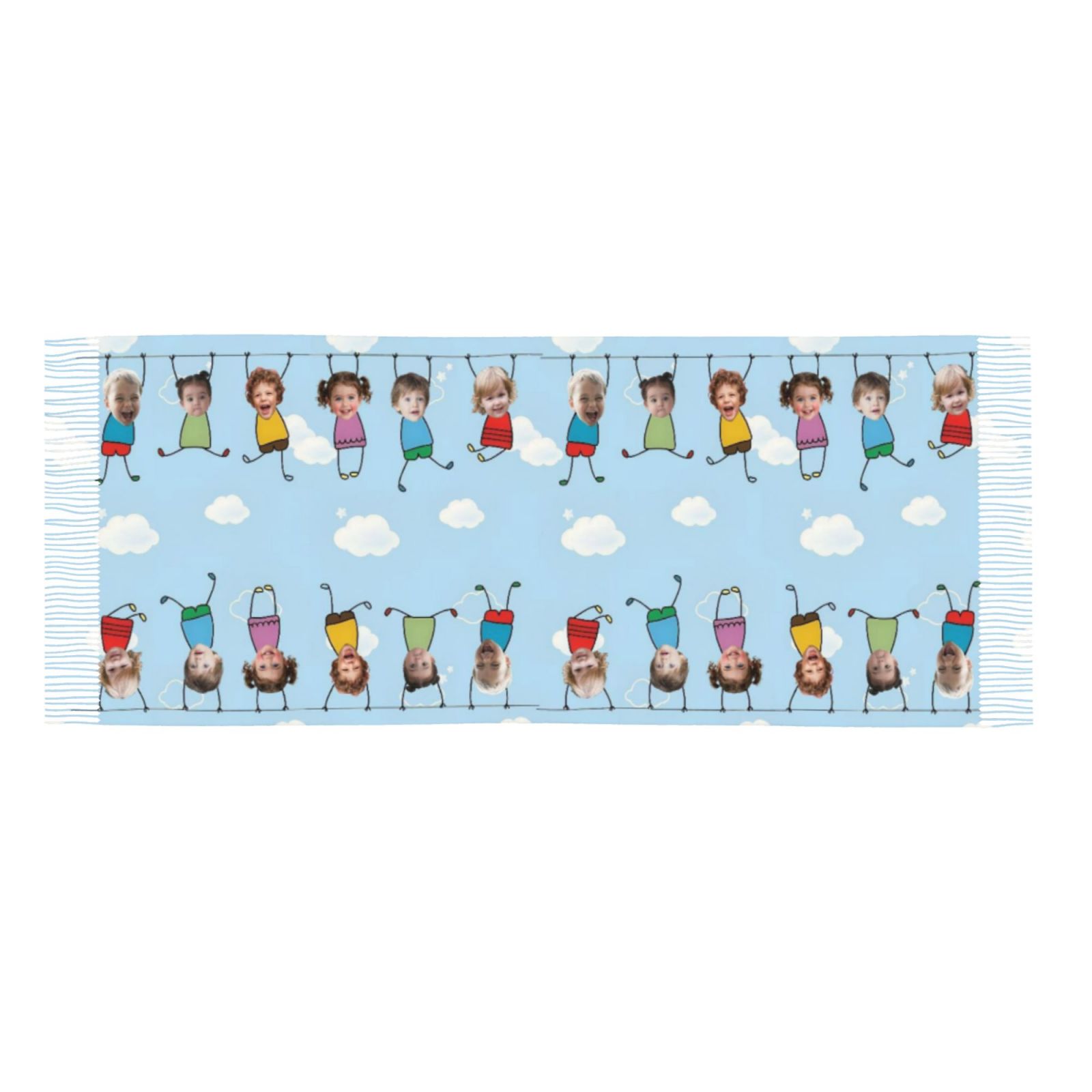 Bufanda personalizada con fotos de niños, cálida bufanda de invierno, regalo de Año Nuevo para mamá.