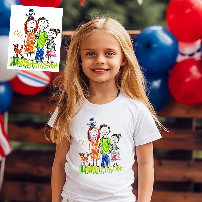 Personalized Children T-Shirt Customized Children's Drawing Cute Gifts For Kids