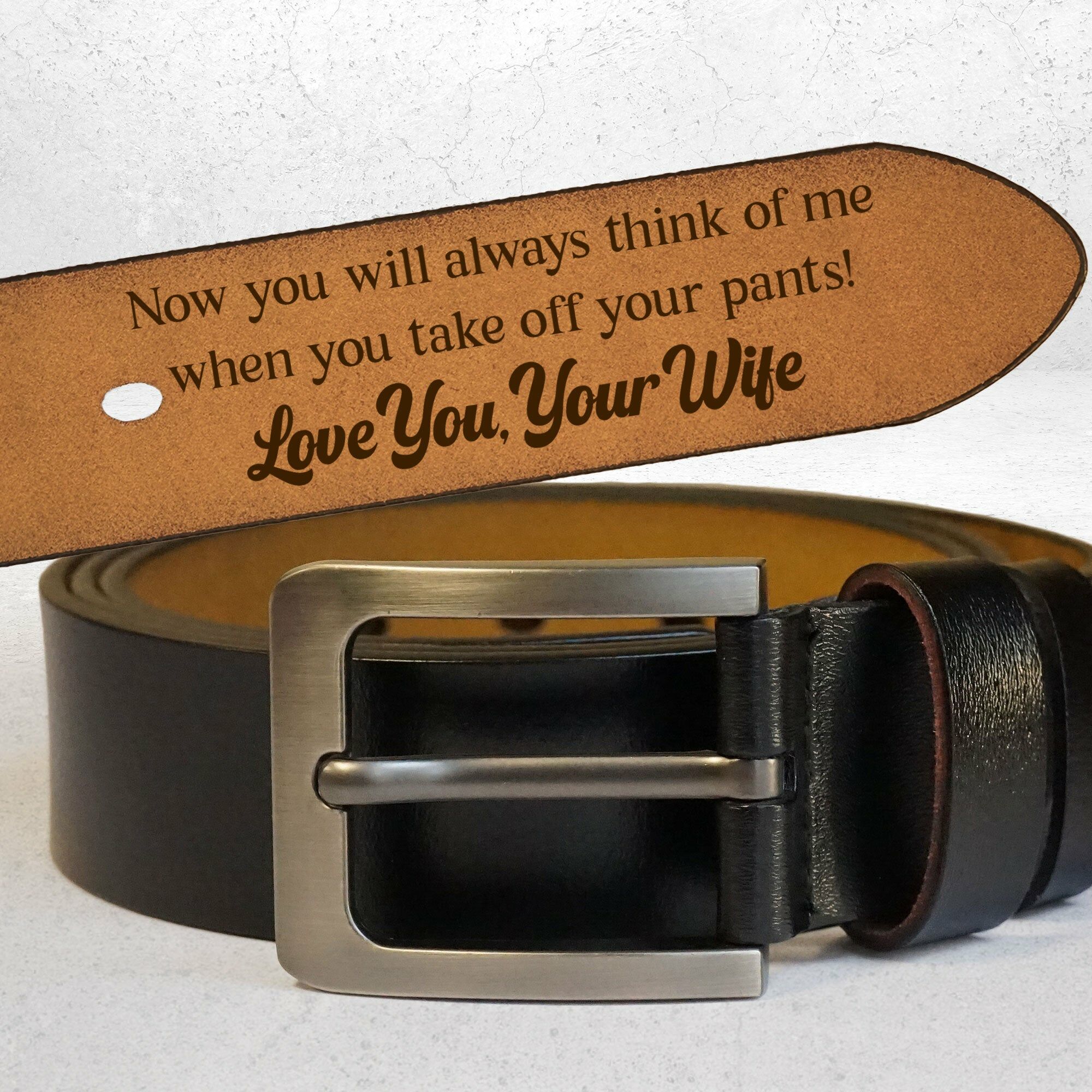 Personalized Belt Engraved Leather Gift Sweet Companion Birthday Gift for Husband