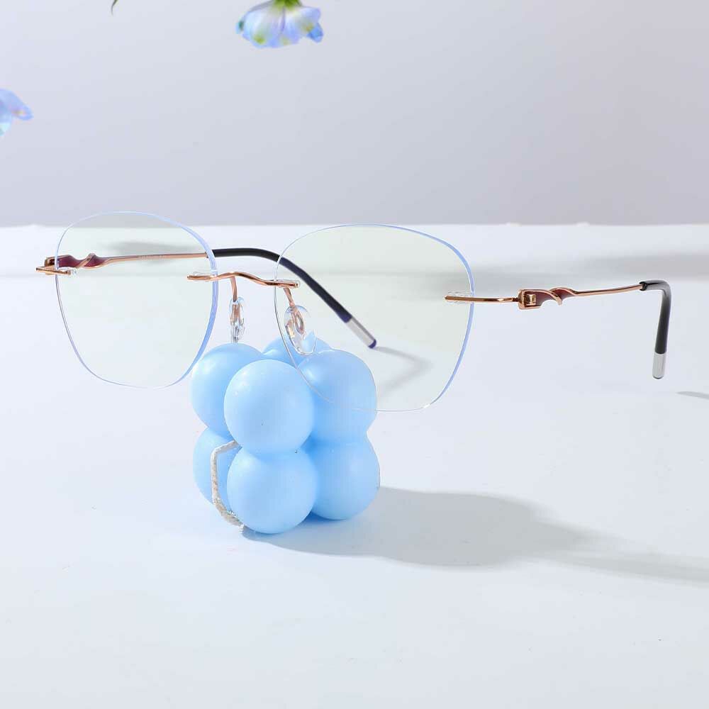 Lunettes de Vue Elva Carré Rose Doré