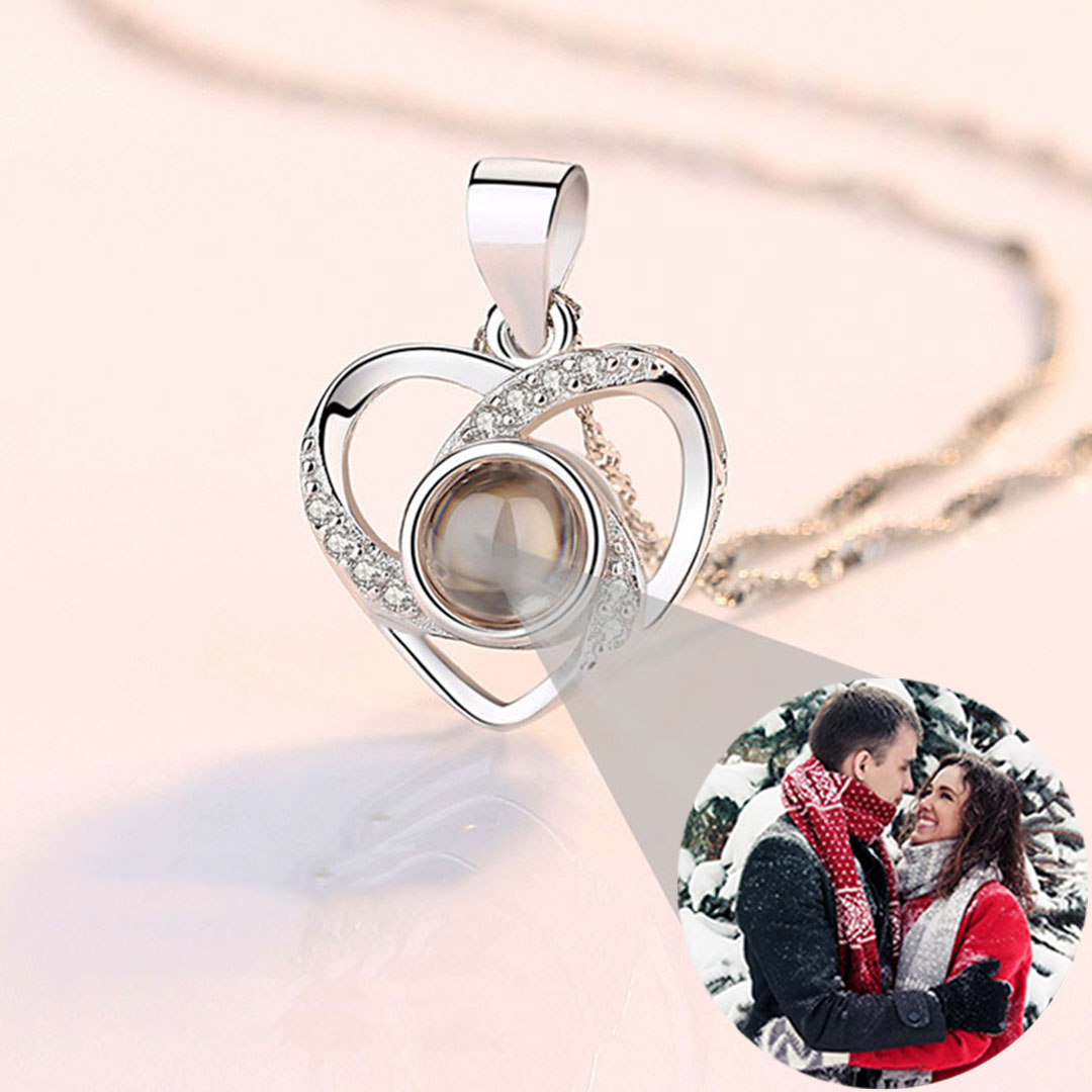 Personalized Photo Projection Necklace - Heart