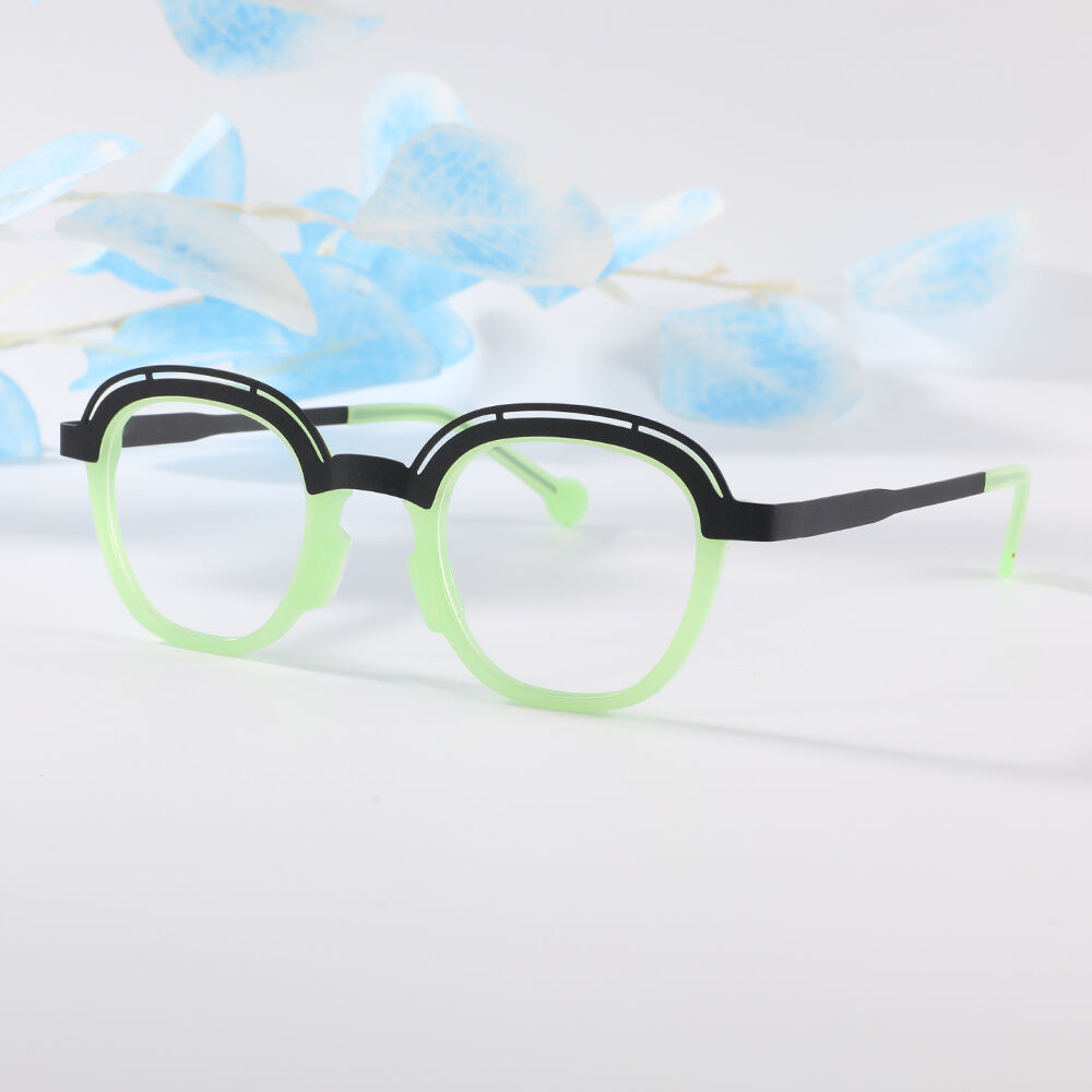 Troy Round Green Glasses