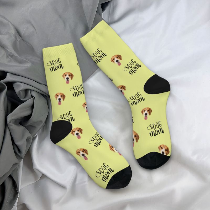 "Dog Mom" Personalized Face Socks are a Gift for Pet Lovers
