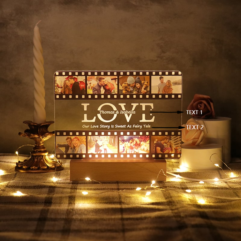 写真入れ 文字入れ アクリル ランプ オーダーメイド