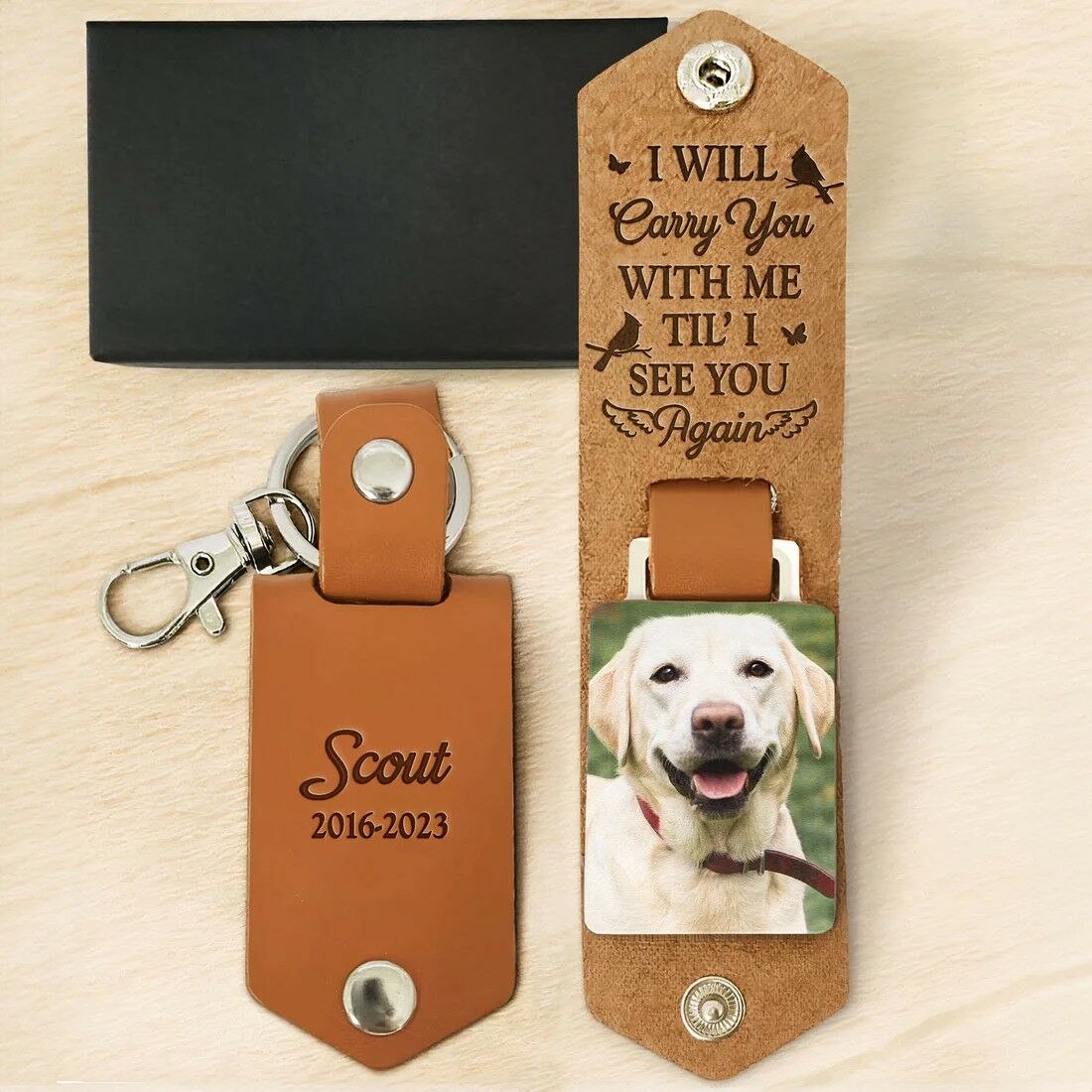 Personalized Commemorative Photo Keychain Warm Gift For Pet Lovers
