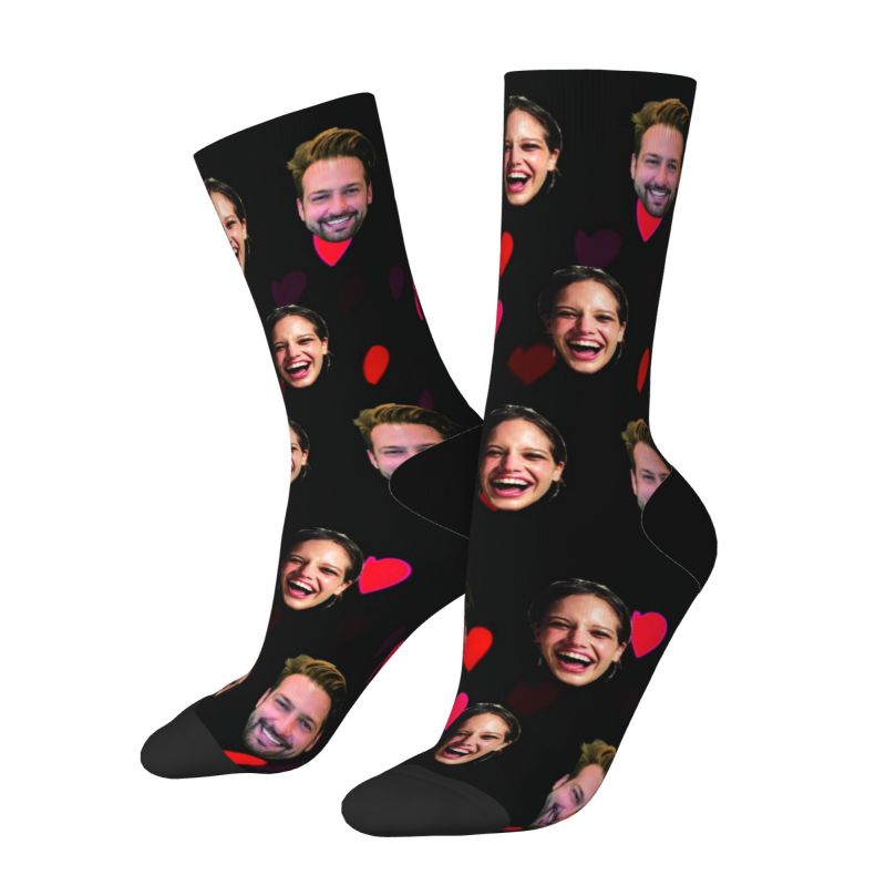 Chaussettes personnalisées Cœur d'Amour Rose pour la Saint Valentin