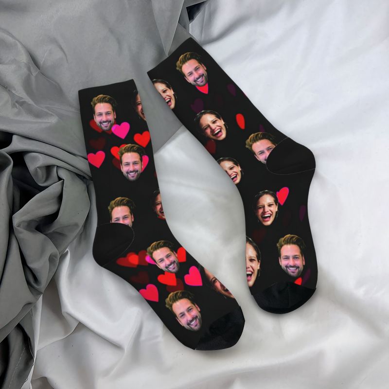 Chaussettes personnalisées Cœur d'Amour Rose pour la Saint Valentin