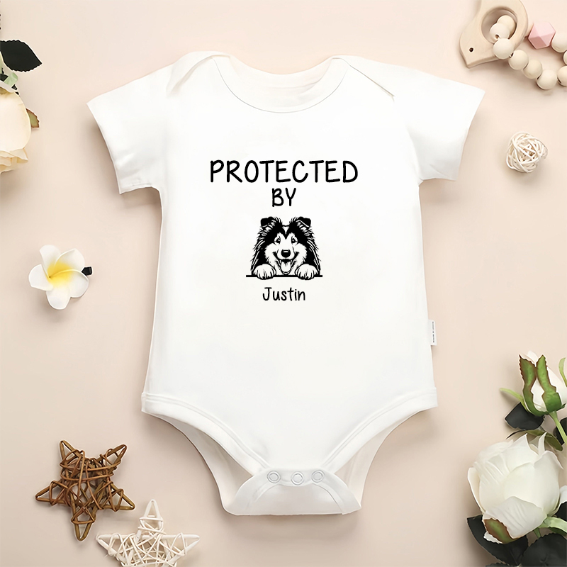 Onesie personalizzate per neonati protette da un simpatico ritratto di animale domestico Regalo perfetto per la festa del bebè per gli amanti degli animali domestici