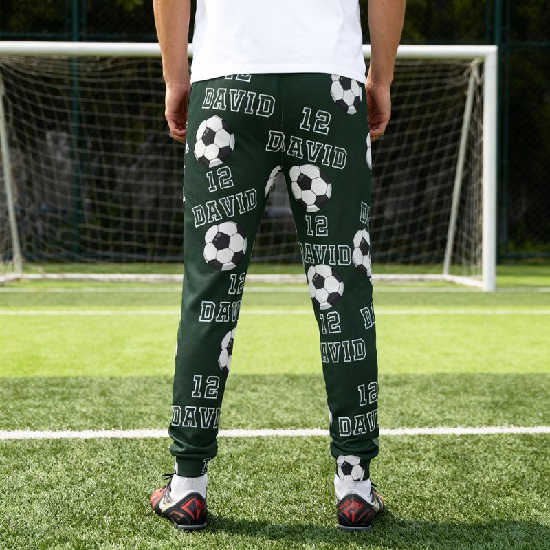 Pantaloni della tuta unisex personalizzati con nome e numero su misura Design calcio Regalo per gli amanti dello sport