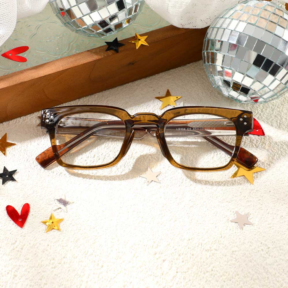 Rusk Quadratische Braune Brille