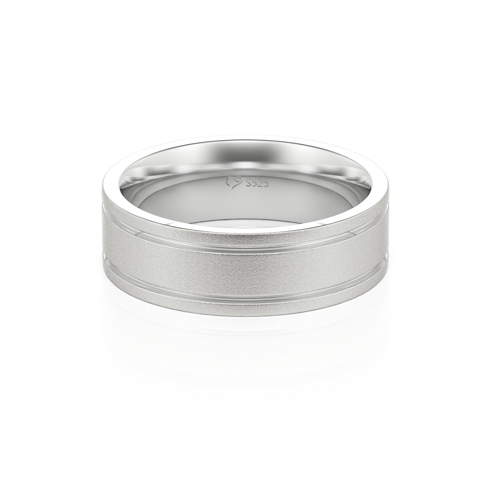 Classic Men's Wedding Bands in Sterling Silver - Couple Rings