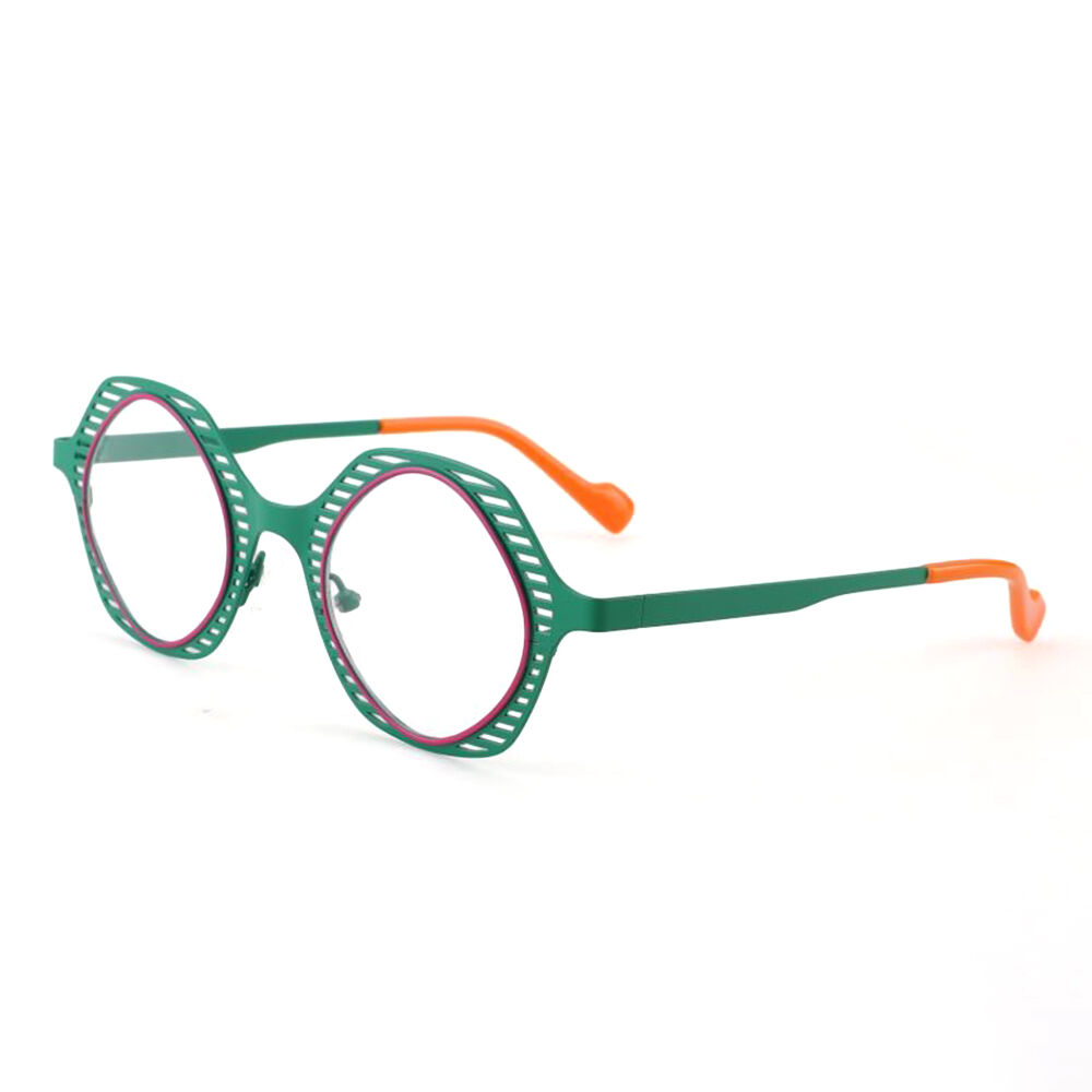 Mond Geometric Green Glasses
