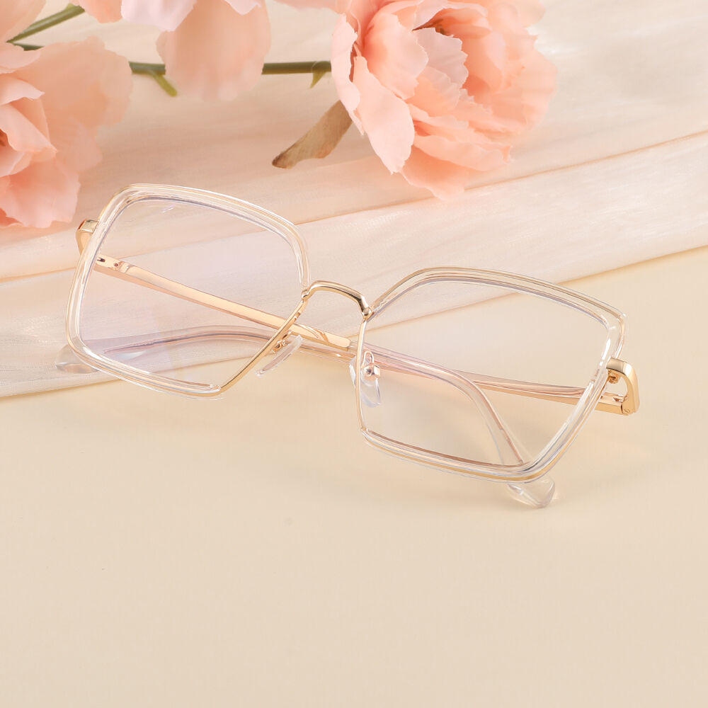 Deborah Geometric Clear Glasses