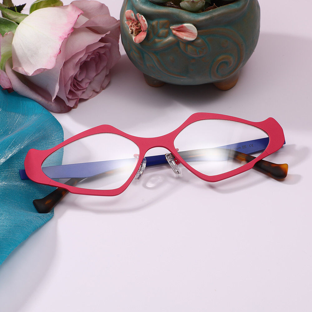 Claro Geometrische Rosa Brille
